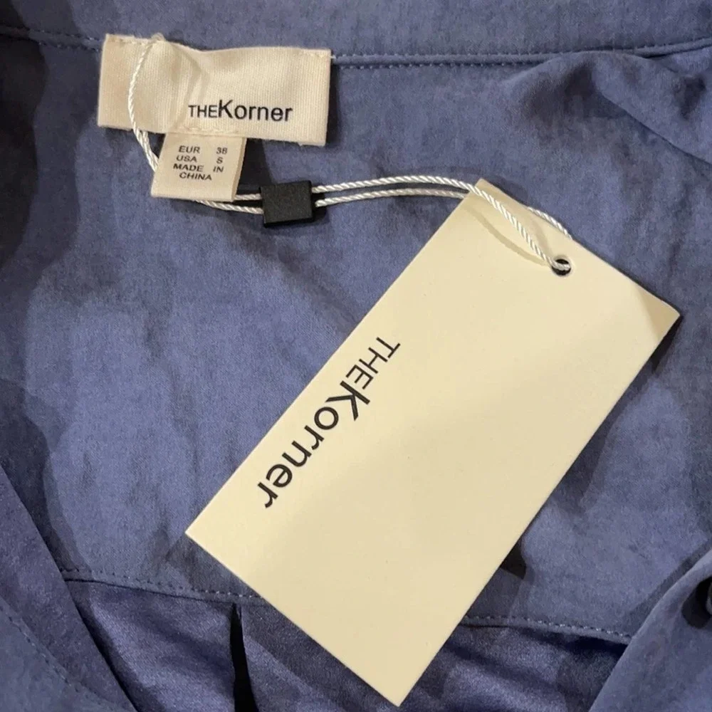 NWT Anthropologie The Korner Sueded Button Front Pocket Shirt SZ S
